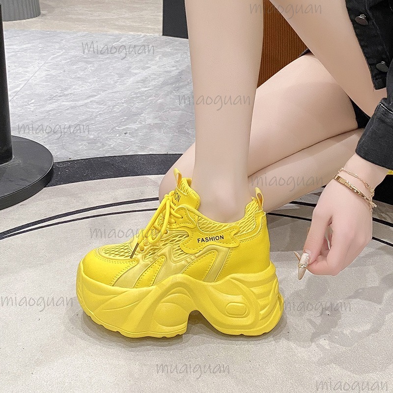 Sewing Garment - Dames Mesh Ademende Chunky Platform Sneakers