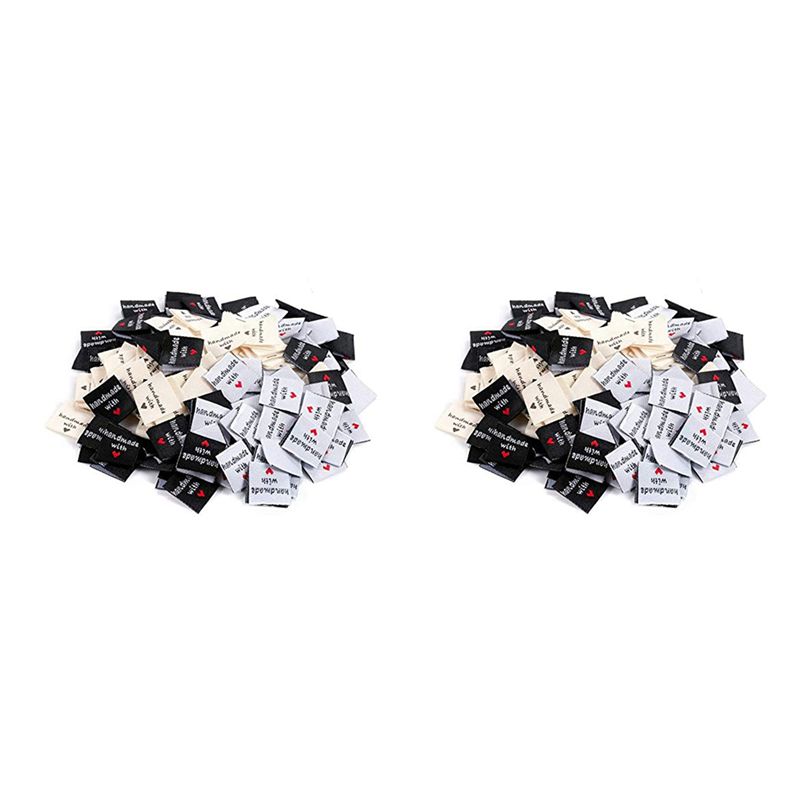 Sewing Labels - A02M-300 Stuks Handgemaakte Naai-op Geweven Kledinglabels