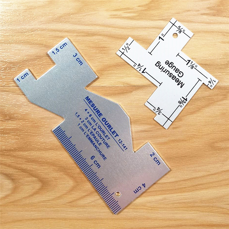 Seam Gauge Metal - Precisie naadmeetmeter Metalen quiltliniaal Sjabloon Naailiniaal