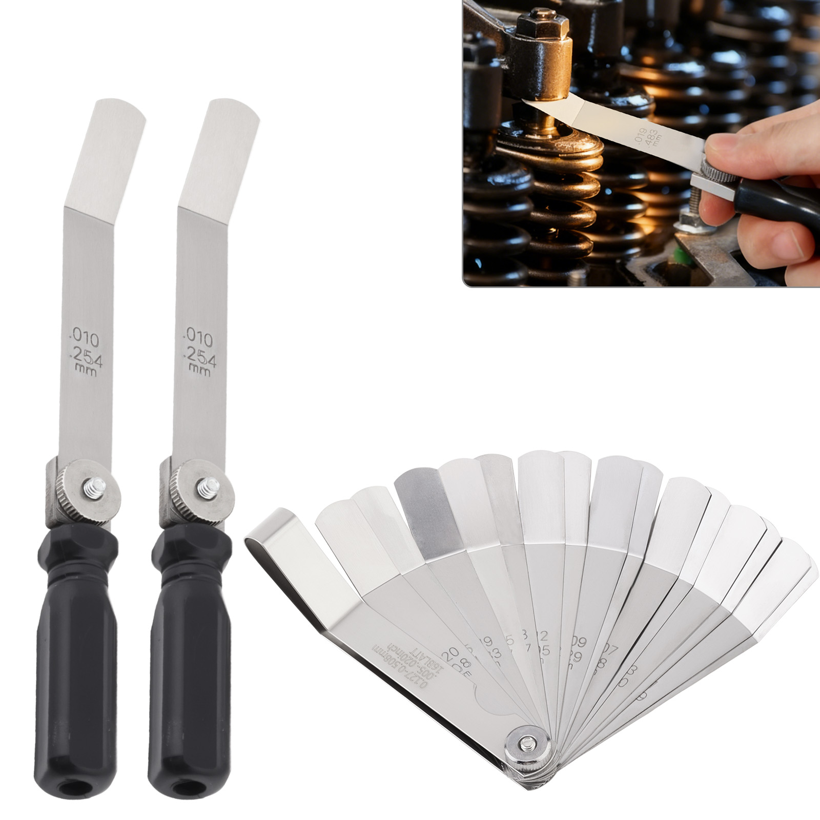 Seam Gauge Metal - Roestvrijstalen offsetklepstoter Voelermaat Set Multifunctioneel meetinstrument